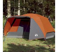 vidaXL Camping Tent with Porch 4-Person Orange Waterproof