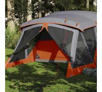 (grey and orange, 4-person) vidaXL Family Tent with Porch 6-Person Lightweight Camping Tent Waterproof