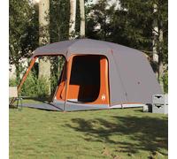 vidaXL Camping Tent with Porch Dome 5-Person Grey and Orange Waterproof