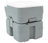 vidaXL Camping Toilet Grey Body + White Lid