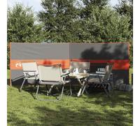 vidaXL camping windbreak-grey/orange portable waterproof barrier 344x120 cm with easy setup and secure anchoring