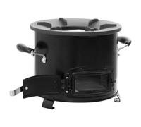 vidaXL Camping Wood Stove - Black Metal Charcoal Grill Fireplace Fire Basket - 36x26x22.5 cm Outdoor Heater