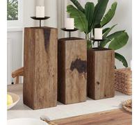vidaXL Candle Holder 3 pcs Natural Solid Reclaim wood