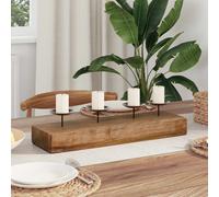 vidaXL Candle Holder Natural 50 x 15 x 10 cm Solid Teak wood