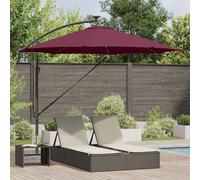 vidaXL Cantilever Banana Parasol Bordeaux red 294 x 294 x 248 cm