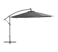 vidaXL Cantilever Garden Parasol with LED Lights and Metal Pole Anthracite