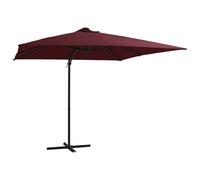 vidaXL Cantilever Garden Parasol with LED lights Bordeaux Red 250x250 cm
