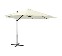 Cantilever Umbrella with Pole and LED Lights Sand 300 cm GHB
