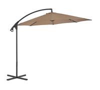 vidaXL Cantilever Garden Parasol with Steel Pole Canopy Outdoor Umbrella Taupe