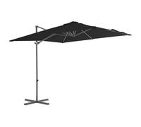 vidaXL Cantilever Umbrella with Steel Pole Black Patio Parasol Outdoor Garden