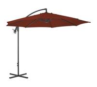 vidaXL Cantilever Garden Parasol with Steel Pole Outdoor Umbrella Terracotta