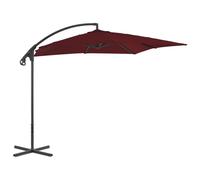 vidaXL Cantilever Garden Parasol with Steel Pole Outdoor Umbrella Wine Red