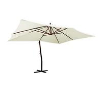 vidaXL Cantilever Umbrella with Wooden Pole 400x300 cm Sand White NEW