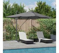 vidaXL Cantilever Roma Parasol Anthracite and Black 352 x 251 x 265 cm