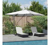 vidaXL Cantilever Roma Parasol Beige and Black 352 x 251 x 265 cm