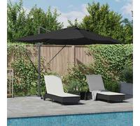 vidaXL Cantilever Roma Parasol Black and Black 352 x 251 x 265 cm