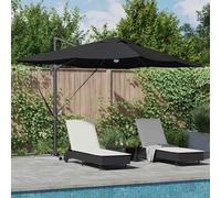 vidaXL Cantilever Roma Parasol Black and Black 352 x 251 x 265 cm