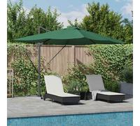 vidaXL Cantilever Roma Parasol Green and Black 352 x 251 x 265 cm