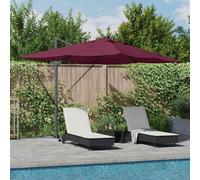 vidaXL Cantilever Roma Parasol Manual Red and Black 352 x 251 x 265 cm