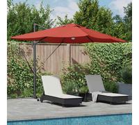 vidaXL Cantilever Roma Parasol Red and Black 352 x 251 x 265 cm