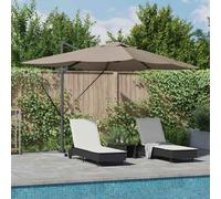 vidaXL Cantilever Roma Parasol Taupe and Black 352 x 251 x 265 cm