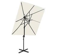 vidaXL Cantilever Umbrella with Double Top Sand 250x250 cm UK HOT