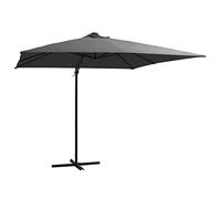 vidaXL Cantilever Umbrella with LED lights and Steel Pole Anthracite Parasol