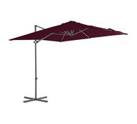 vidaXL Cantilever Umbrella with Steel Pole Bordeaux Red 250x250 cm UK HOT