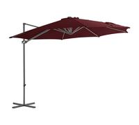 vidaXL Cantilever Umbrella with Steel Pole Bordeaux Red 300 cm UK HOT