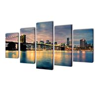 vidaXL Brooklin Bridge from River 200 x 100 cm Canvas Print Set