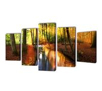 vidaXL Canvas Wall Print Set Forest 200 x 100 cm Poster Canvas Wall Art Print