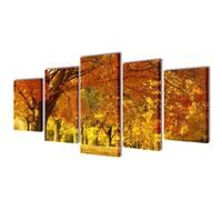 vidaXL Canvas Wall Print Set Maple 200x100cm Home Decor Picture Artwork Poster