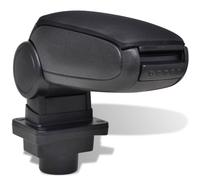 vidaXL Adjustable Car Armrest with Integrated Console Compartment, Sturdy ABS Material, Suitable for Skoda Fabia MK1 (1999-2007), Comfortable Padded Lid, Black