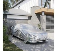 vidaXL Car Cover for Sedan with Buckle Straps Full Silver XL PEVA