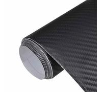 vidaXL Car Film 3D Black Wrap Sticker Sheet - PVC, 100 cm x 150 cm, Water-Resistant, Self-Adhesive, Bubble-Free Application, Stretchable