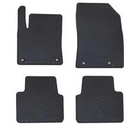 vidaXL Car Floor Mat, 4 Pieces, Black Rubber, All-Weather Car Mats, Non-Slip, Odourless, Easy to Clean, Protective Flooring, Black