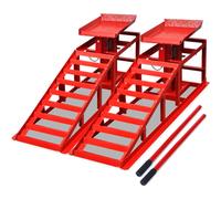 vidaXL Car Repair Ramps 2 pcs Red Steel