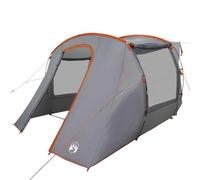 vidaXL Car Tent - Grey and Orange Waterproof Camper Compatible with Vehicles: Extend Your Camping Space with Versatile Outdoor Shelter, Quick Setup, and Portable Storage in Weather-Resistant Material