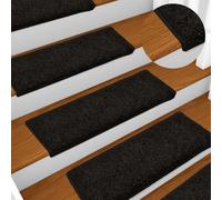 Carpet Stair Treads 15 pcs 65x21x4 cm Black