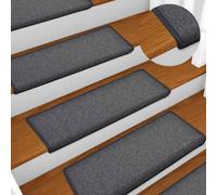 vidaXL Carpet Stair Treads 15 pcs 65x21x4 cm Dark Grey