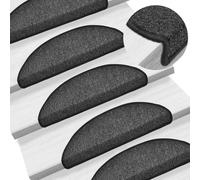 Vidaxl Carpet Stair Treads 15 Pcs Anthracite 56X17X3 Cm, Grey