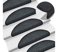 vidaXL Carpet Stair Treads 15 pcs Anthracite 56x17x3 cm UK HOT