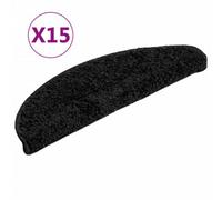 vidaXL Carpet Stair Treads 15 pcs Black Stair Mat Protector Runner Rug Carpet