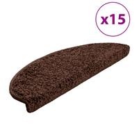 vidaXL Carpet Stair Treads 15 pcs Brown Stair Mat Protector Runner Rug Carpet