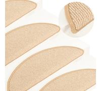 vidaXL Stair Mats 15 pcs 65x21x4 cm Cream Half Round Large