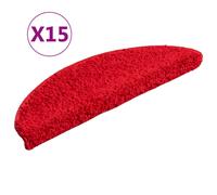 vidaXL Carpet Stair Treads 15 pcs Red Stair Mat Protector Runner Rug Carpet
