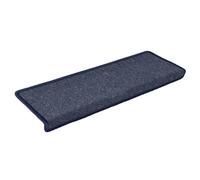 vidaXL Carpet Stair Treads- 15 pcs Set in Grey and Blue, Non-Slip, Washable, Made from Durable 100% PP tufted, Easy installation with adhesive tapes