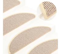 vidaXL Carpet Stair Treads 15 pcs White and Brown 65x21x4 cm