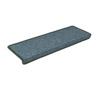 vidaXL Carpet Stair Treads - A Set of 15 Stair Mats, Washable and Non-Slip - PP Tufted, Sound Dampening -Green (65x21x4cm)