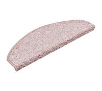 vidaXL Carpet Stair Treads, Light Pink, 15 pcs Set, Durable PP Tufted Material, Adds Safety and Style, Easy to Clean, 65x21x4 cms